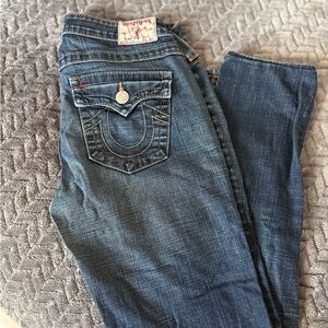 True Religion Women's Dark Blue Straight Leg Jeans